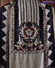 Gajji Silk Digital Printed Unstitched Suit with Mirror Highlighting & Matching Dupatta