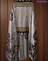 Gajji Silk Digital Printed Unstitched Suit with Mirror Highlighting & Matching Dupatta