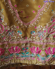 SD1241-Crepe Unstitched Suit Set with Overall Zari Highlighting and  Chinnon Digital Print Dupatta