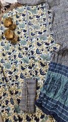 Cotton Printed  Un Stitched Suit With Printed Bottom