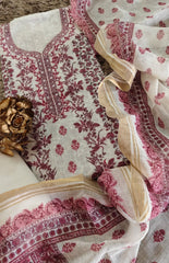 Linen  Embroidery UnStitched Suit