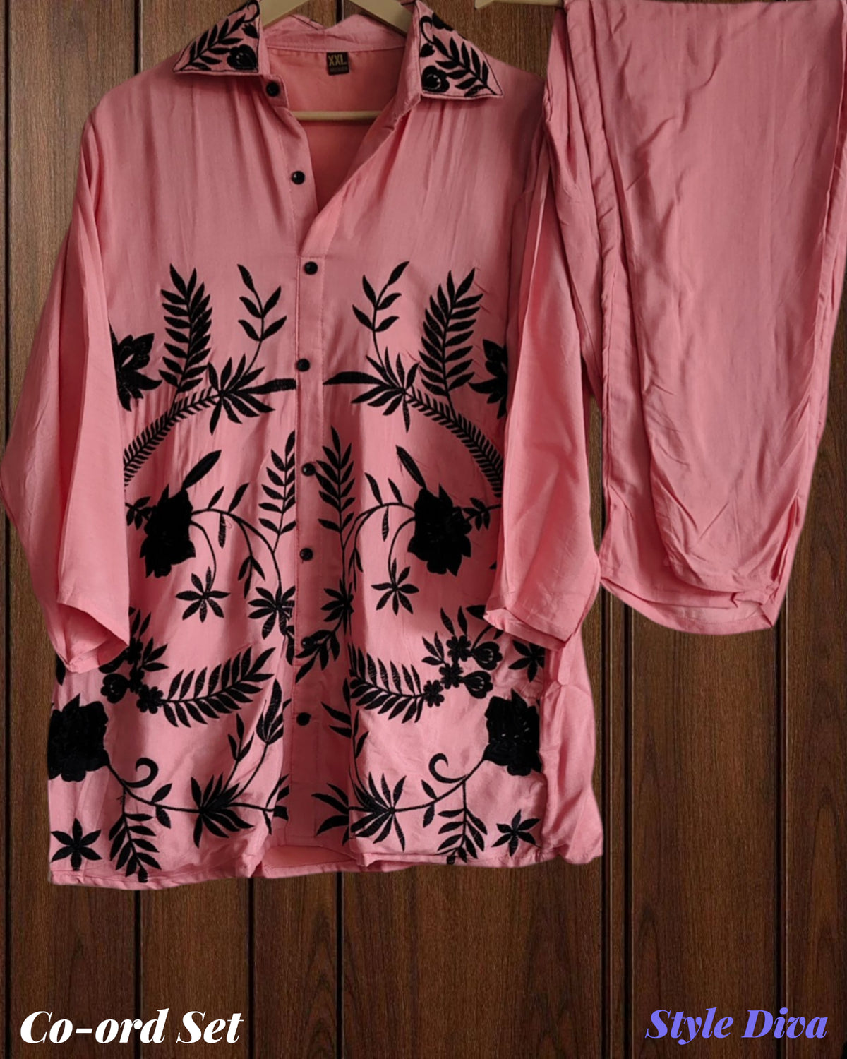 Muslin Embroidery Co-Ord Set – 2 Pc Shirt & Stitched Pants
