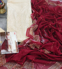 🌸 Pakistani Cotton Embroidery Suit Set – 3 Pc Elegance with Printed Dupatta 🌸