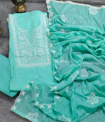 Mul Mul Cotton Chikankari Suit with Matching Dupatta | Unstitched Comfort & Grace