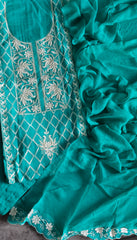 Organza Embroidered Unstitched Suit with Chiffon Dupatta 🌸