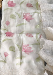 Festive & Party Wear | Premium Finishing Soft Organza Unstitched Suit with Heavy All-Over Sequence Embroidery & Rayon Bottom