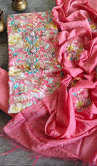 Elegant Cotton Suit with Kashmiri Embroidery & Muslin Dupatta