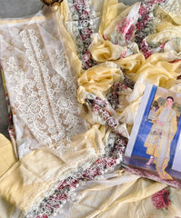 🌸 Cotton Embroidered Pakistani Suit with Chiffon Dupatta 🌸