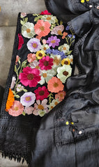 Cotton  Linen  3D Embroidery Patch Work  UnStitched Suit
