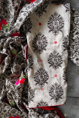 Cotton Printed Suit with Faux Mirror & Embroidery | Unstitched Beauty