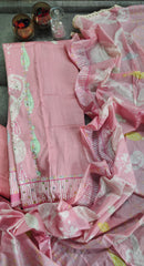 Pure Cotton Printed Suit with Pearls & Sequin Highlighting