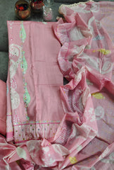 Pure Cotton Printed Suit with Pearls & Sequin Highlighting