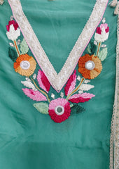 Luxe Organza 3D Embroidered Suit Set with Artistic Chiffon Dupatta