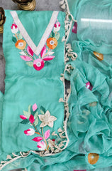 Luxe Organza 3D Embroidered Suit Set with Artistic Chiffon Dupatta