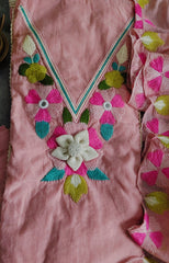 Graceful Mul Cotton 3D Embroidered Suit Set With Scalloped Embroidery Dupatta