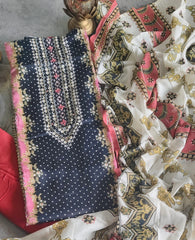 Elegant Cotton Digital Print Handwork Suit Set