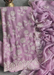 Burberry Luxe Embroidered Suit Set With Pure Chiffon Dupatta