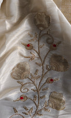 Majestic Banarasi Shimmer Tissue Suit Set with Sequence Zari Elegance