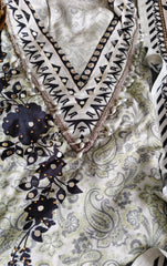 Muslin Digital Printed Semi-Stitched Suit with Mirror & Pearl Highlighting