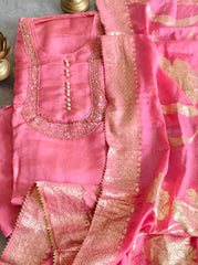 Radiant Shimmer Tissue Suit Set with Cut Dana & Banarasi Dupatta