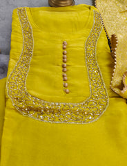 Radiant Shimmer Tissue Suit Set with Cut Dana & Banarasi Dupatta