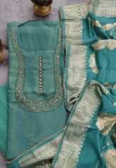 Radiant Shimmer Tissue Suit Set with Cut Dana & Banarasi Dupatta