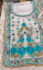 Pakistani Style Cotton Suit Set with Crochet Lace Semi Stitched Suit