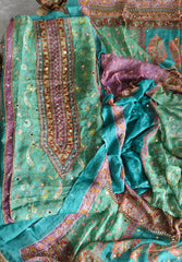 Elegant Organza Digital Print Suit With Mirror Highlighting & Chiffon Dupatta