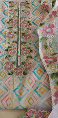Elegant Cotton Printed Embroidery Un-Stitched Suit