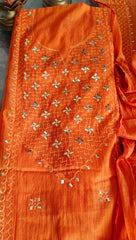 Pure Mul cotton Elegance – Pita & Thread Embroidery Unstitched Suit