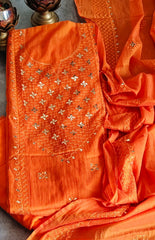 Pure Mul cotton Elegance – Pita & Thread Embroidery Unstitched Suit