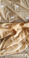 Elegant Soft Mul Chanderi Chikankari Suit with Cut-Dana Detailing & Scalloped Dupatta