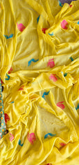 Elegant Pure Cotton Printed Suit with Neck Work & Chiffon Brush-Paint Dupatta