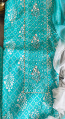 Graceful Pure Cotton Printed Suit with Mirror & Gotta Highlighting