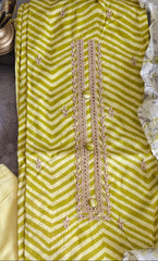 Elegant Pure Cotton Printed Embroidered Suit with Matching Dupatta