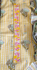 Elegant Pure Cotton Printed Embroidered Suit with Matching Dupatta