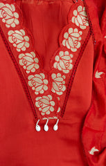 Elegant  muslin Embroidered Suit with Crochet Lacing Detailing