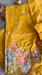 Graceful Mul Chanderi Suit with Cross Stitch Embroidery & Artistic Motifs