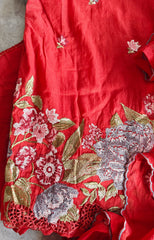 Graceful Mul Chanderi Suit with Cross Stitch Embroidery & Artistic Motifs