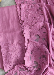 Elegant Modal Embroidered Suit with Crochet Lacing Detailing( 3 Pc Set)