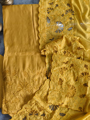 Elegant Modal Embroidered Suit with Crochet Lacing Detailing( 3 Pc Set)