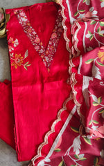 Graceful Jaam Cotton Embroidered Suit with Sequence Highlights & Muslin Digital Print Dupatta