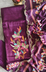 Graceful Jaam Cotton Embroidered Suit with Zari Highlights & Muslin Digital Print Dupatta