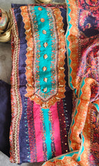Graceful Upara Silk Digital Print Suit with Gotta & Mirror Highlighting