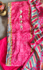 Elegant Muslin Printed Suit with Sparkling Sequence Highlights
