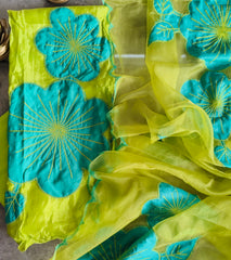 Elegant Upara Silk Applique & Embroidered Party Wear Suit