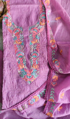 Timeless Lucknowi Chikankari Mul Chanderi Suit Set