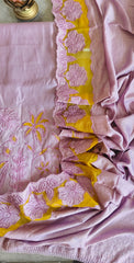 Graceful Modal Suit Set with Organza Embroidery Charm