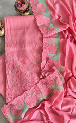 Elegant Modal Cutwork Suit Set with Organza Embroidered Grace