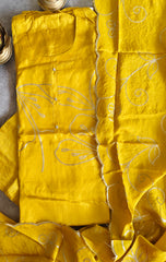 Graceful Party Wear Upara Silk Ensemble with Scalloped Dupatta